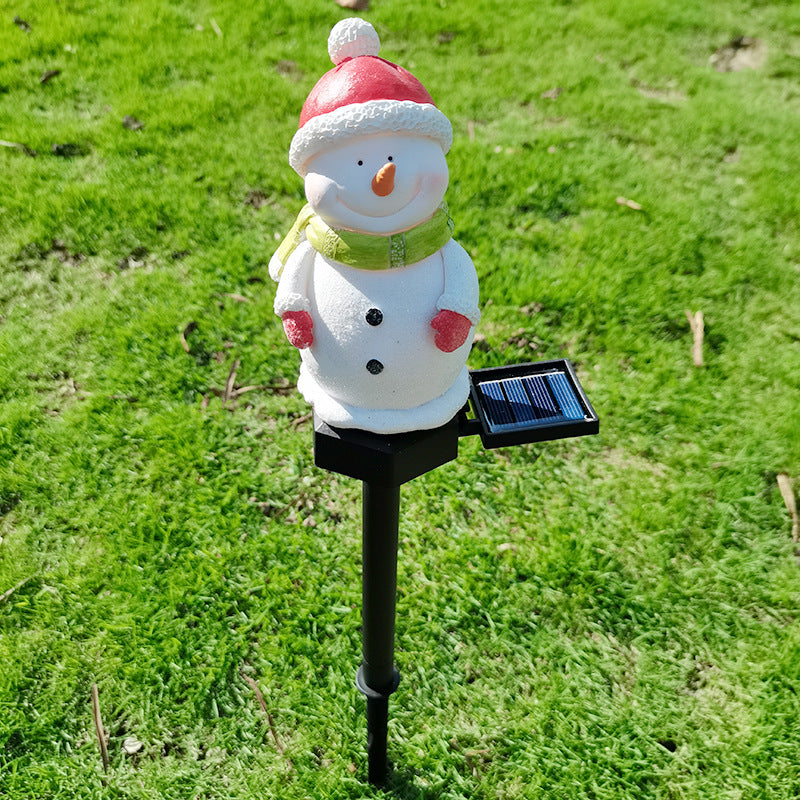 Modern Christmas Snowman Solar Outdoor Lawn LED Garden Ground Insert Landscape Light