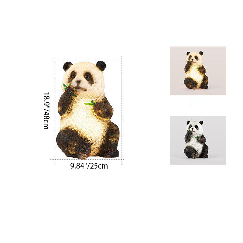 Lampe de paysage à LED en forme d'animal panda en résine créative contemporaine pour jardin