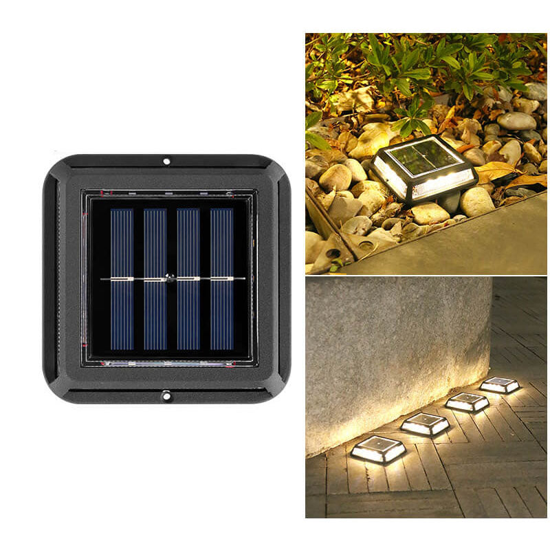 Réverbère de balcon de jardin extérieur à LED solaire étanche carré moderne 