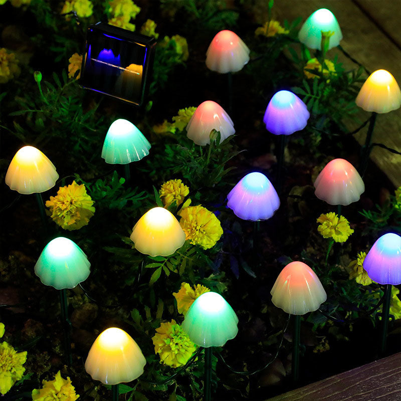 Contemporary Creative Solar Mini Mushroom Stainless Steel Acrylic LED Outdoor Landscape Light For Garden