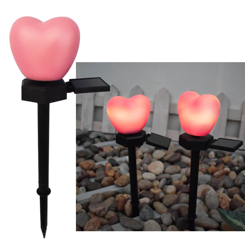 Modern Heart Decorative Solar Outdoor Lawn LED Garden Ground Insert Landscape Light