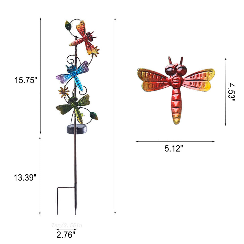 Solar Iron Hummingbird Butterfly Dragonfly Garden Lawn Landscape Light