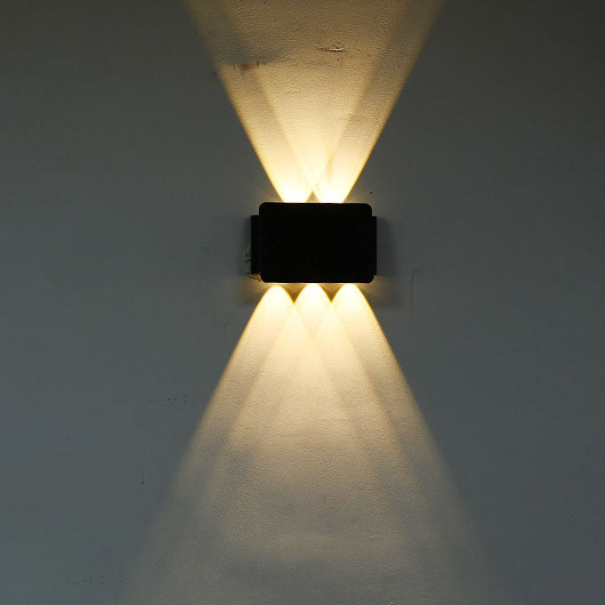 Simple Solar Bright Geometric Square Outdoor Waterproof LED Wall Sconce Lamp