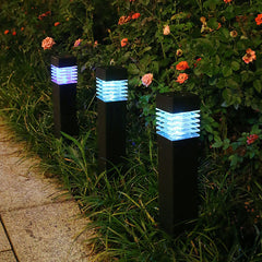 Contemporary Industrial Waterproof Solar ABS Column LED Lawn Insert Light For Outdoor Patio