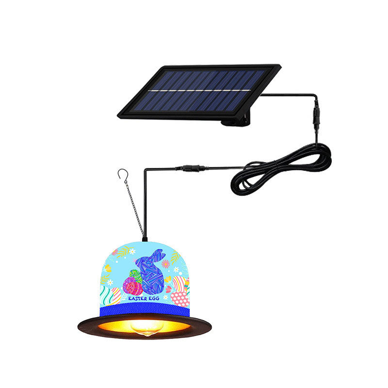 Outdoor Solar Easter Hat Decoration LED Pendant Light