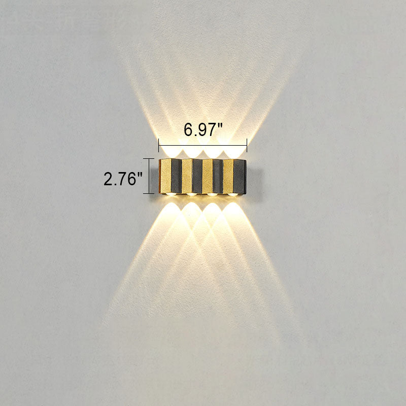 Modern Light Luxury Golden Aluminum Outdoor Waterproof Patio LED Wall Sconce Lamp