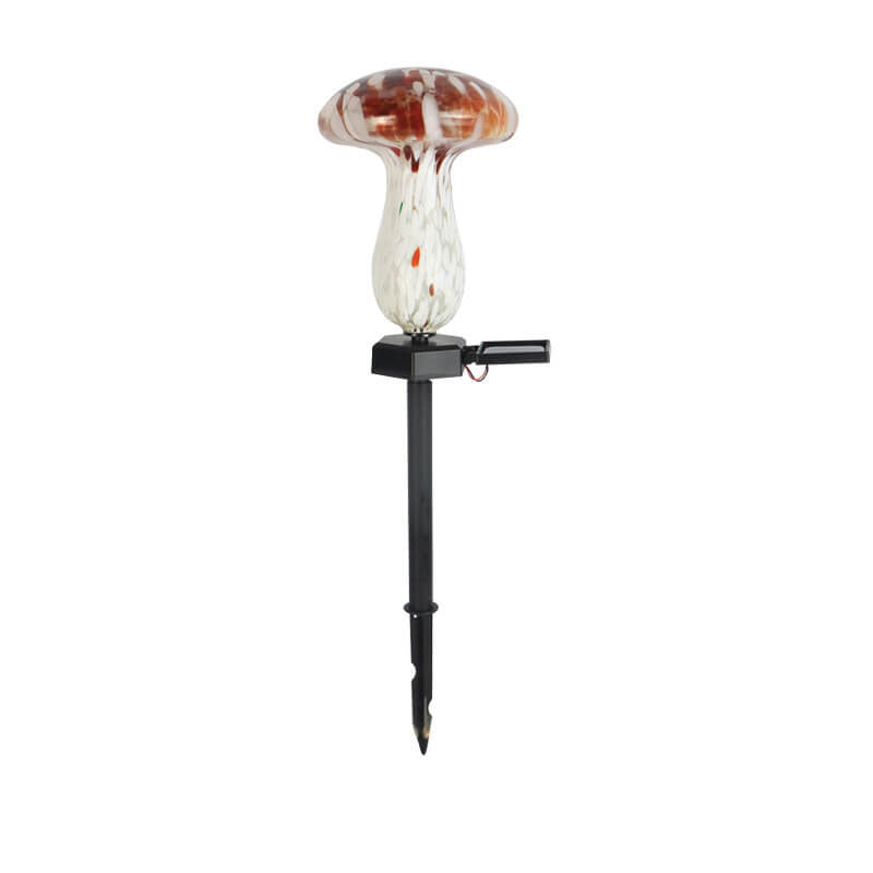 Contemporary Creative Colorful Mushroom Glass Shape LED Solar Waterproof Lawn Insert Light For Garden