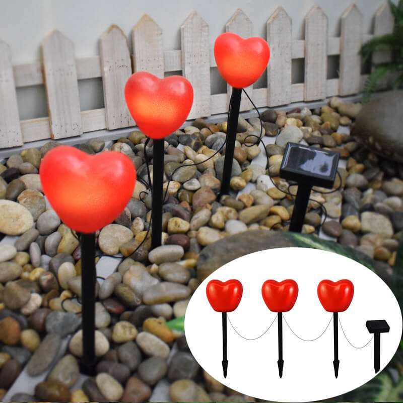 Modern Heart Decorative Solar Outdoor Lawn LED Garden Ground Insert Landscape Light