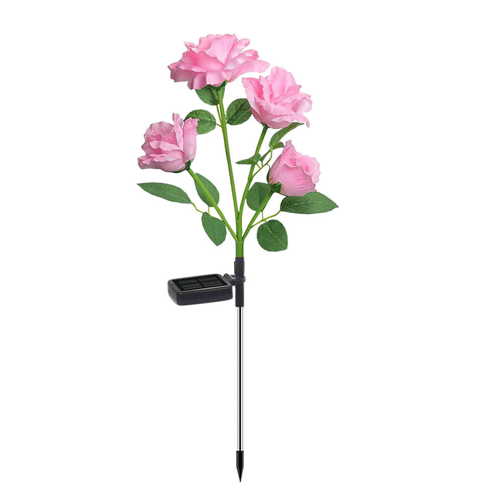 Solar Rose LED Outdoor Lawn Decorative Ground Plug Light