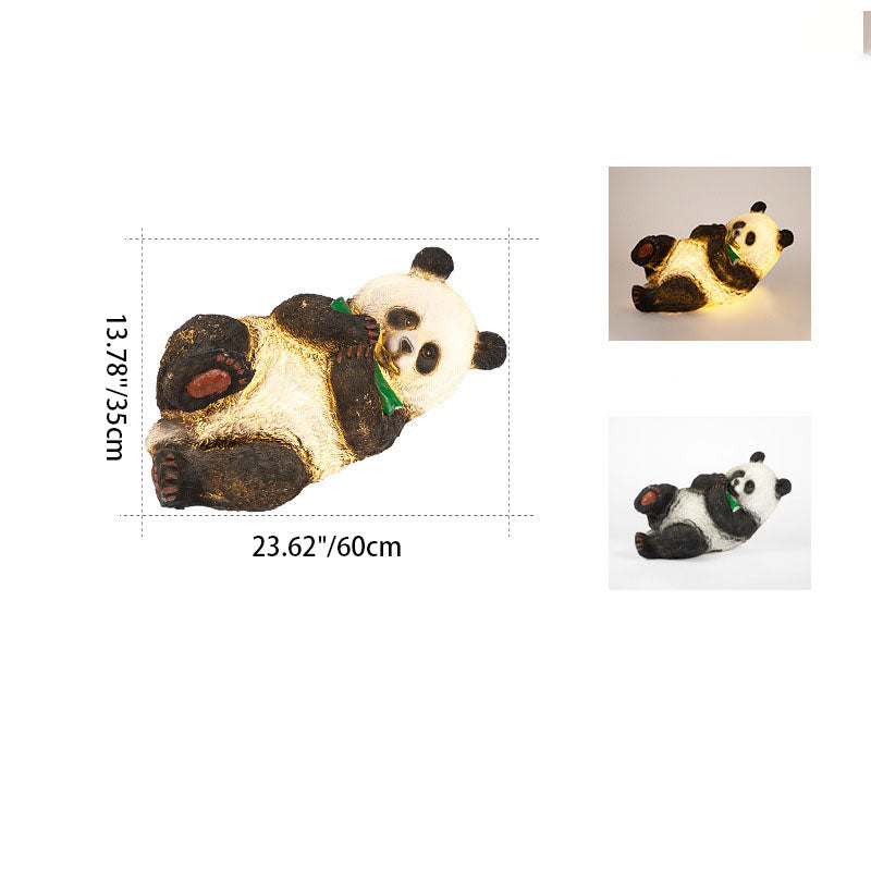 Lampe de paysage à LED en forme d'animal panda en résine créative contemporaine pour jardin