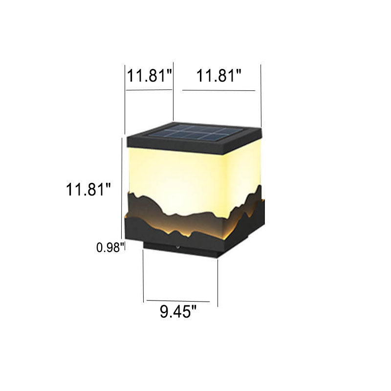 Lampe de paysage solaire carrée moderne chinoise pour l'extérieur, éclairage de paysage étanche 