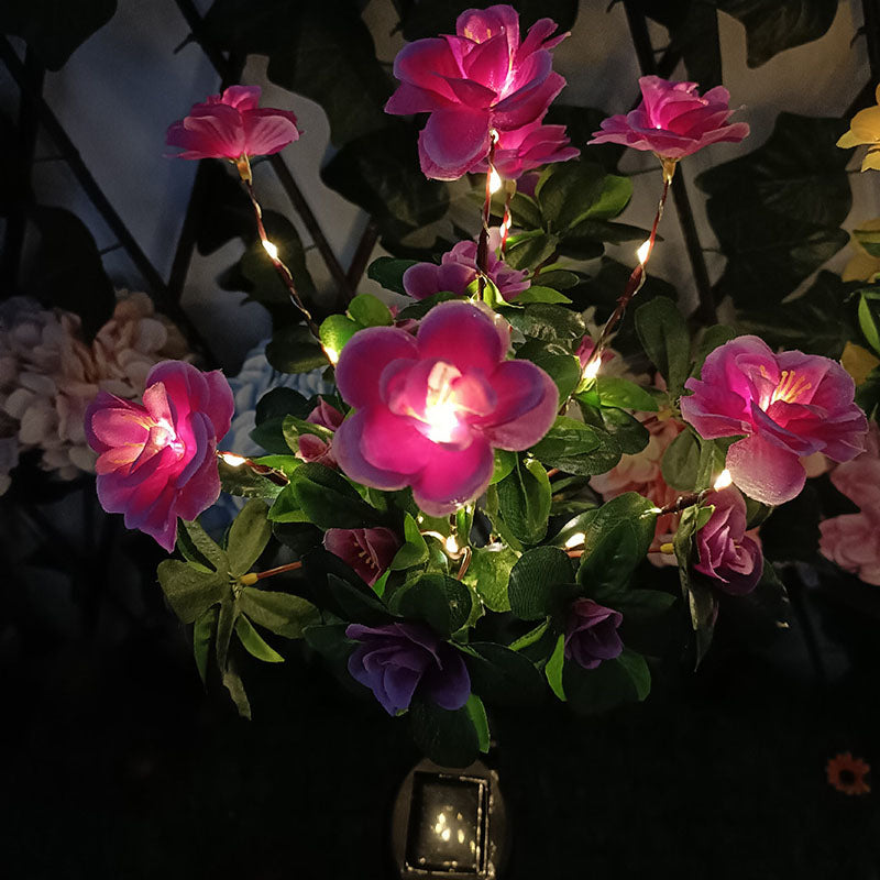 Lámpara LED solar decorativa para exteriores con simulación creativa moderna de azalea para jardín 