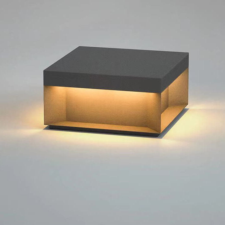 Solar Modern Simple Glass Cuboid LED Outdoor Landscape Light