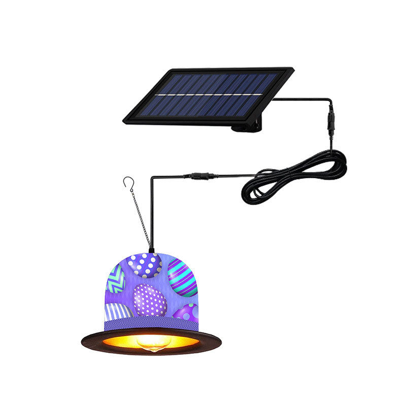 Outdoor Solar Easter Hat Decoration LED Pendant Light