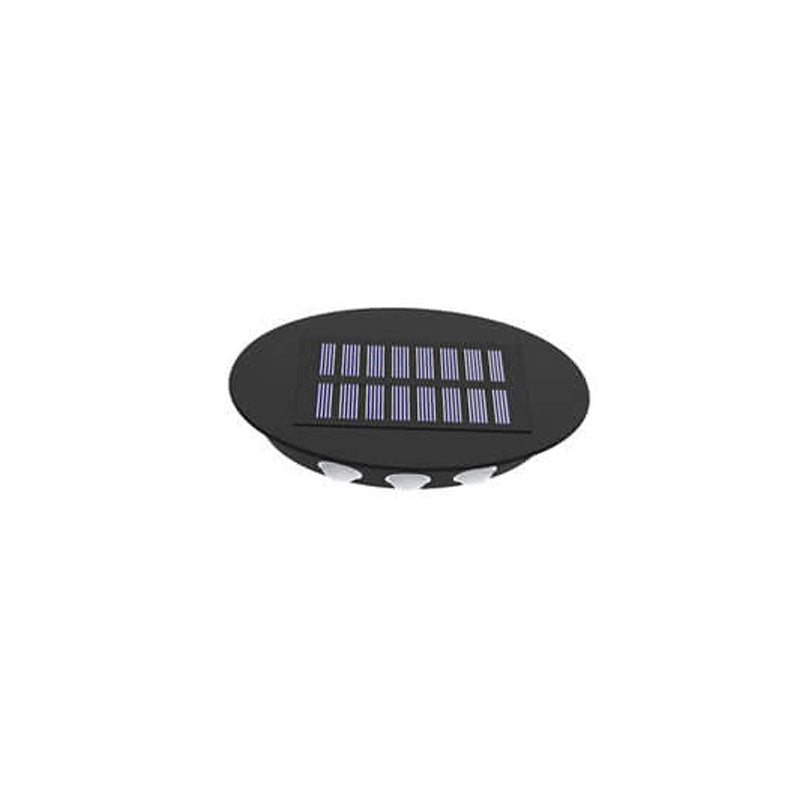 Lámpara de pared LED solar impermeable para jardín, moderna, redonda, de vidrio templado, para exteriores 