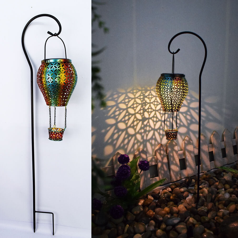 Solar Balloon Hollow Iron Light LED Outdoor Waterproof Decorative Light