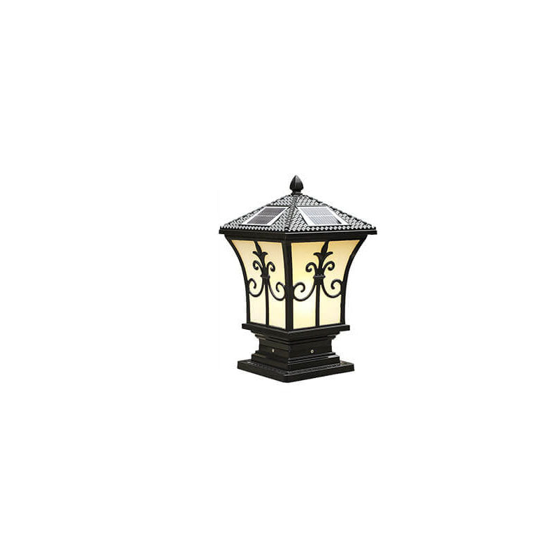 Modern Vintage Waterproof Patio Solar Outdoor Column Head Light