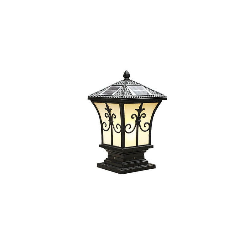 Modern Vintage Waterproof Patio Solar Outdoor Column Head Light