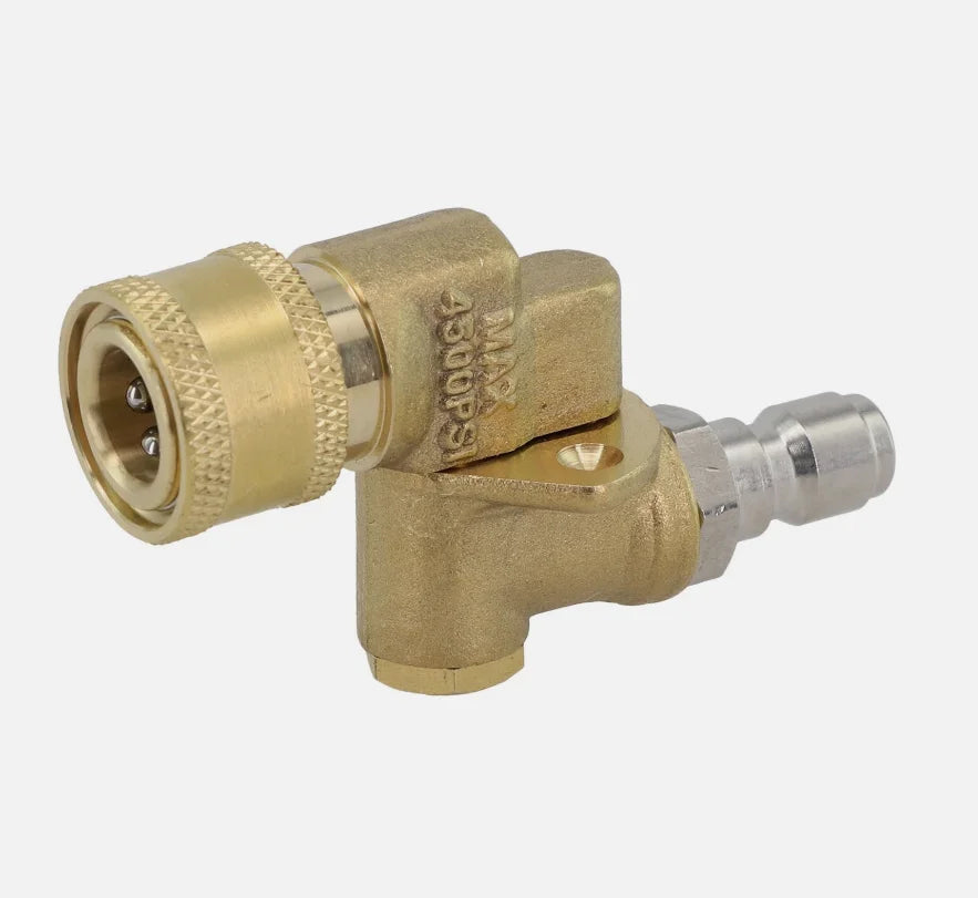 4500 PSI Pressure Washer Pivoting Coupler 1/4 Inch Quick Connect Adaptor Gutter Cleaning Attachment