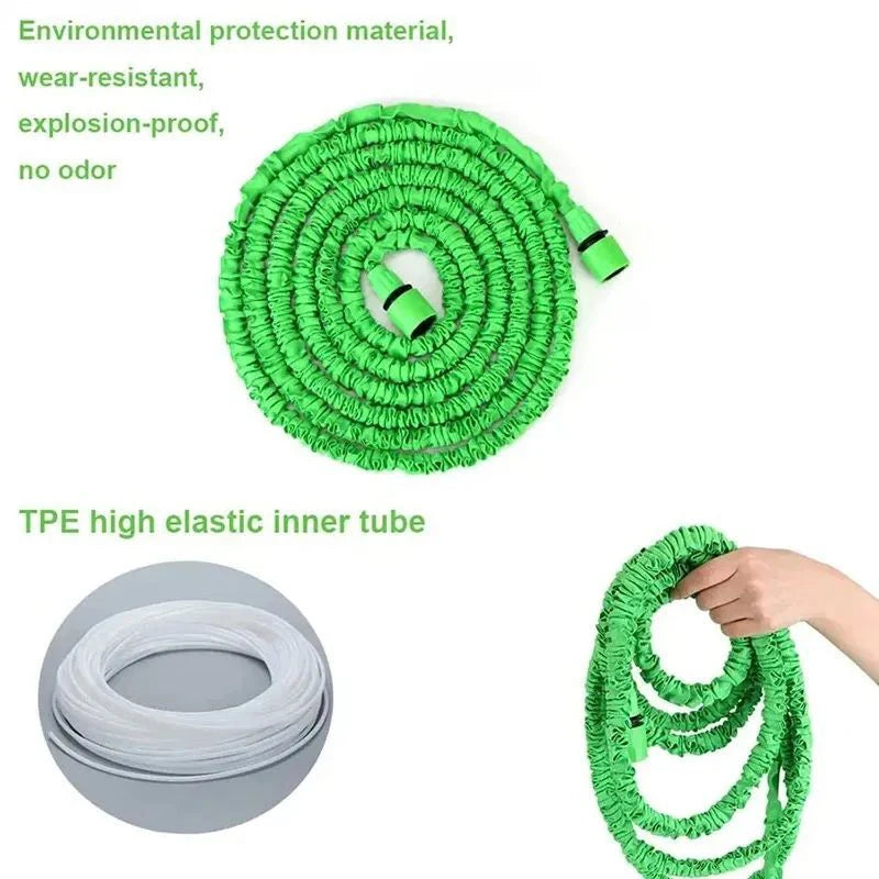 Garden Hose Home Garden Daily Watering Tools Expandable Magic Water Pipes High-Pressure Car Wash Cleaning Water Gun 25FT-100FT
