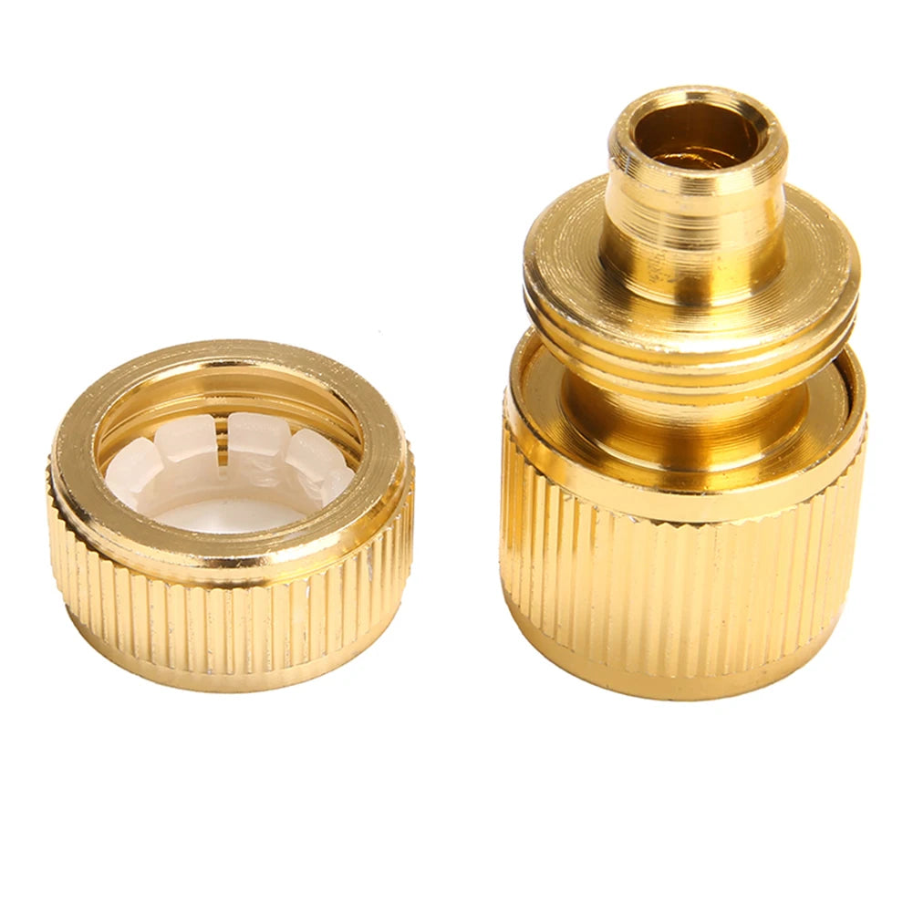 Brass-Coated Hose Adapter, 1/2" Quick Connect Swivel Connector Garden Hose Coupling Systems for Watering Irrigation