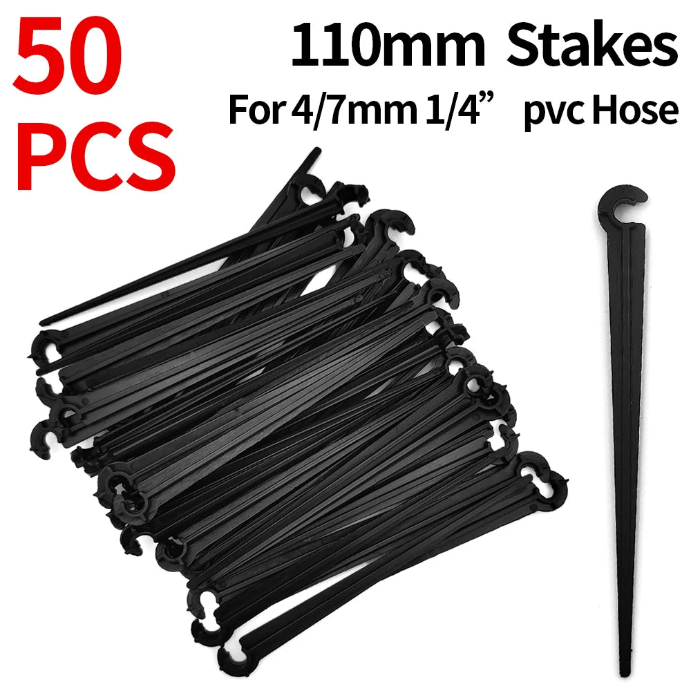 50pcs Barbed Connectors Irrigation Fittings Drip Irrigation Barbed Connectors 4/7mm Tubing Fittings for Flower Pot Garden Lawn 5