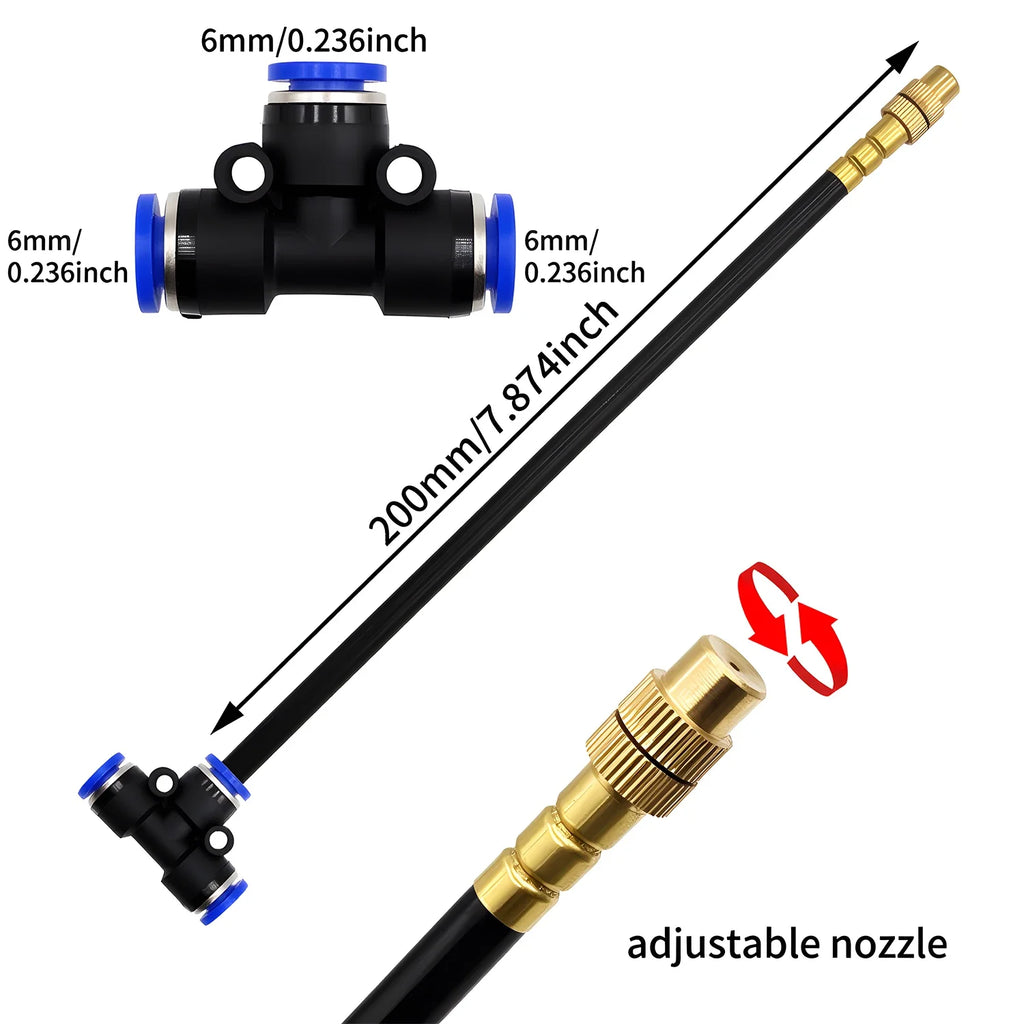DIY Free Bending Universal Spray Kit For Greenhouse Garden Flowers Plant Watering Irrigation Patio Misting Cooling System