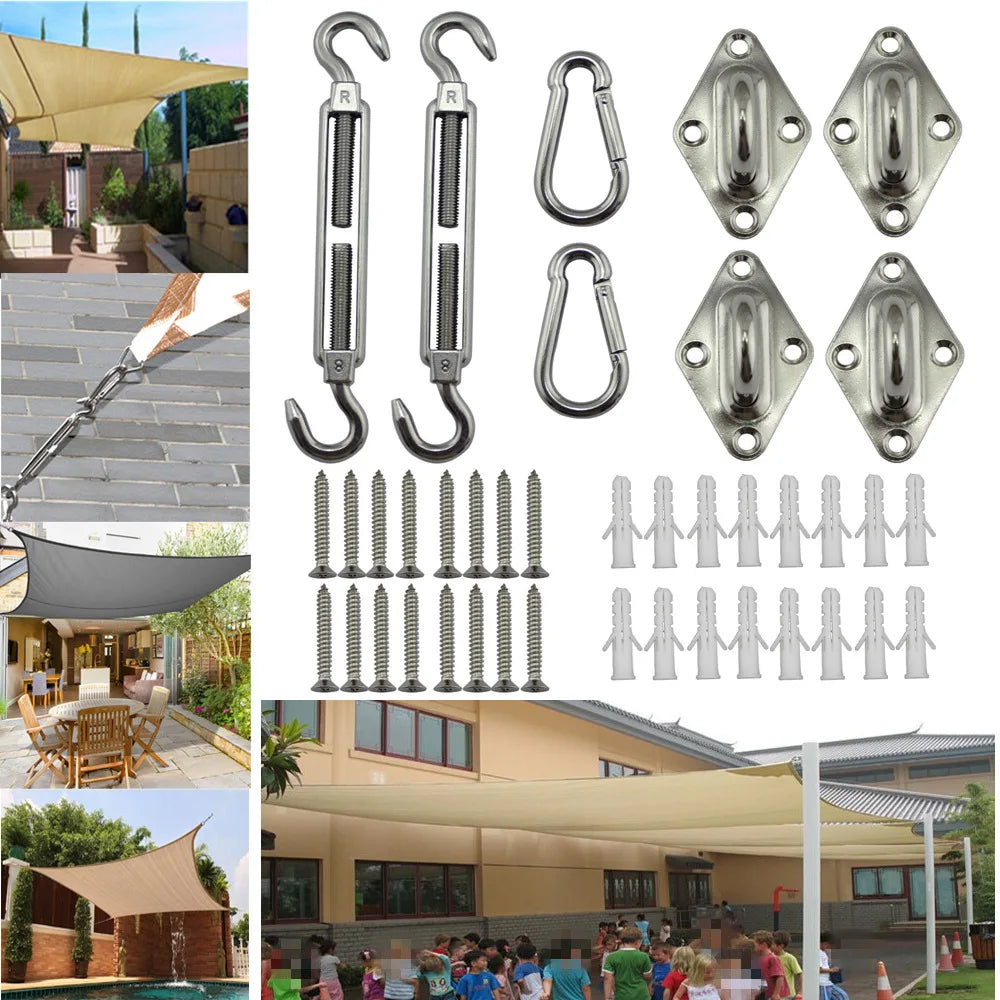 Stainless Steel Shade Sail Hardware Kit, 24 Pieces