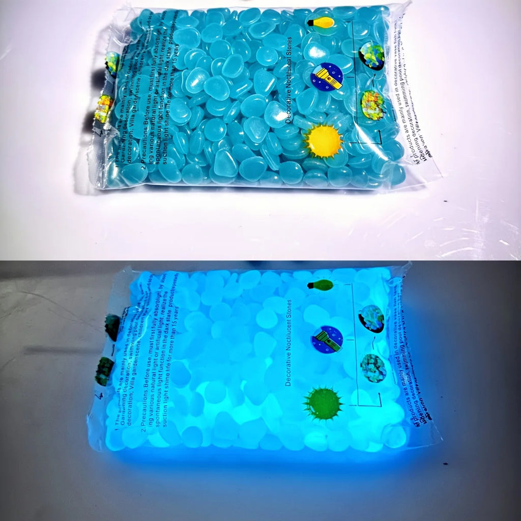 100/500pcs Glow In The Dark Pebbles, Resin Luminous Stones For Landscape, Garden Paths, Potted Plants, Parks, Aquarium Decor,