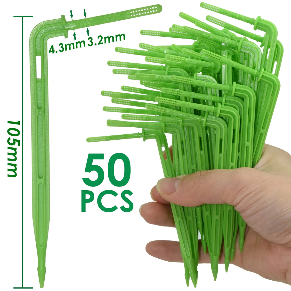 50pcs 1/8'' Barbed 3-Way Tee Connector for 3/5mm Micro Drip Irrigation Tubing Hose Couplings Watering Pipe Garden Tools
