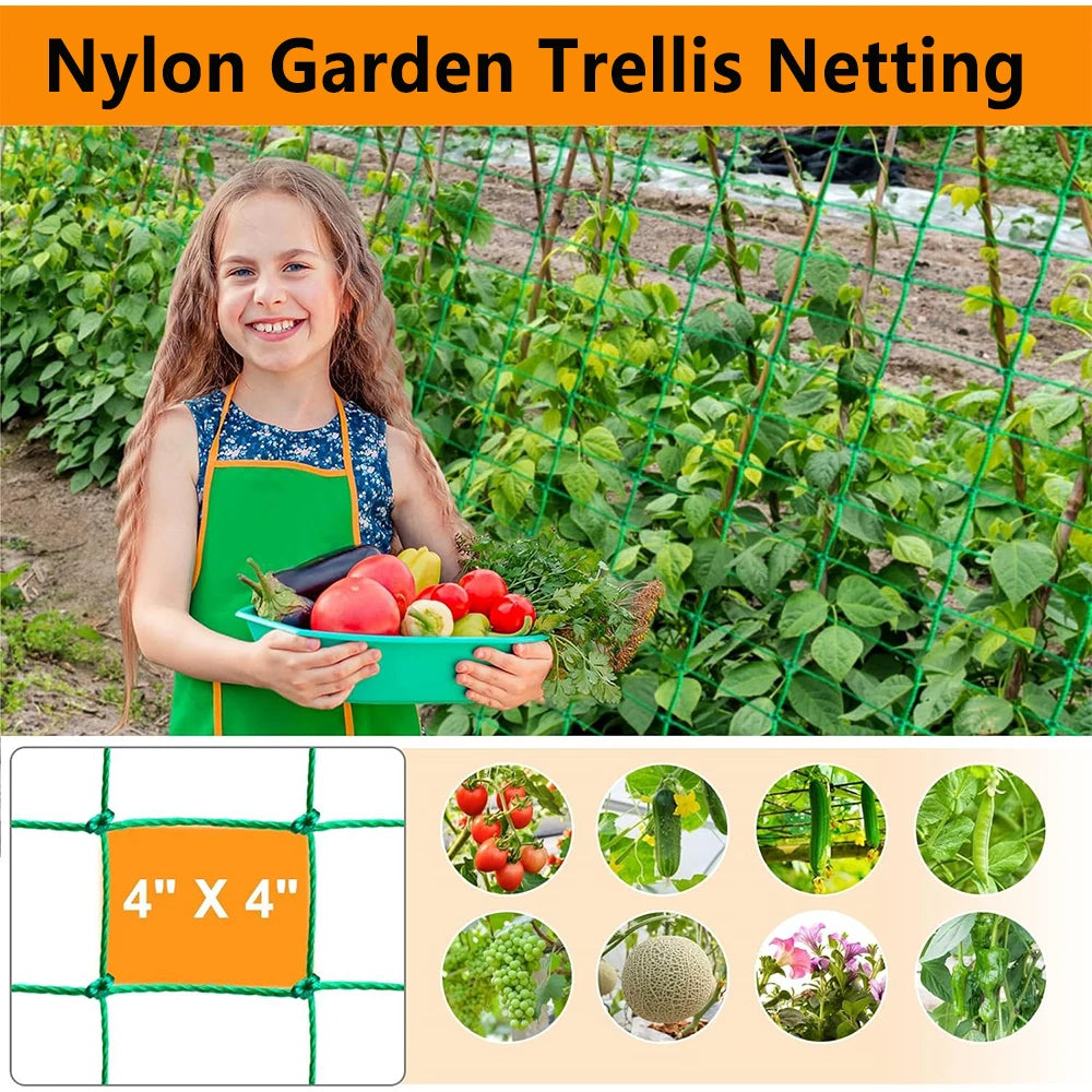 Nylon Trellis Netting for Climbing Plants, 0.9 × 1.8 m to 5 × 1.8 m