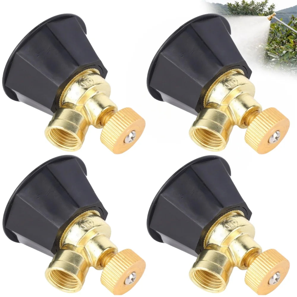 4Pcs Brass/Alloy Nozzle Agricultural Atomization Adjustable Nozzle Black Whirlwind Agricultural sprinkler Head Garden Tool