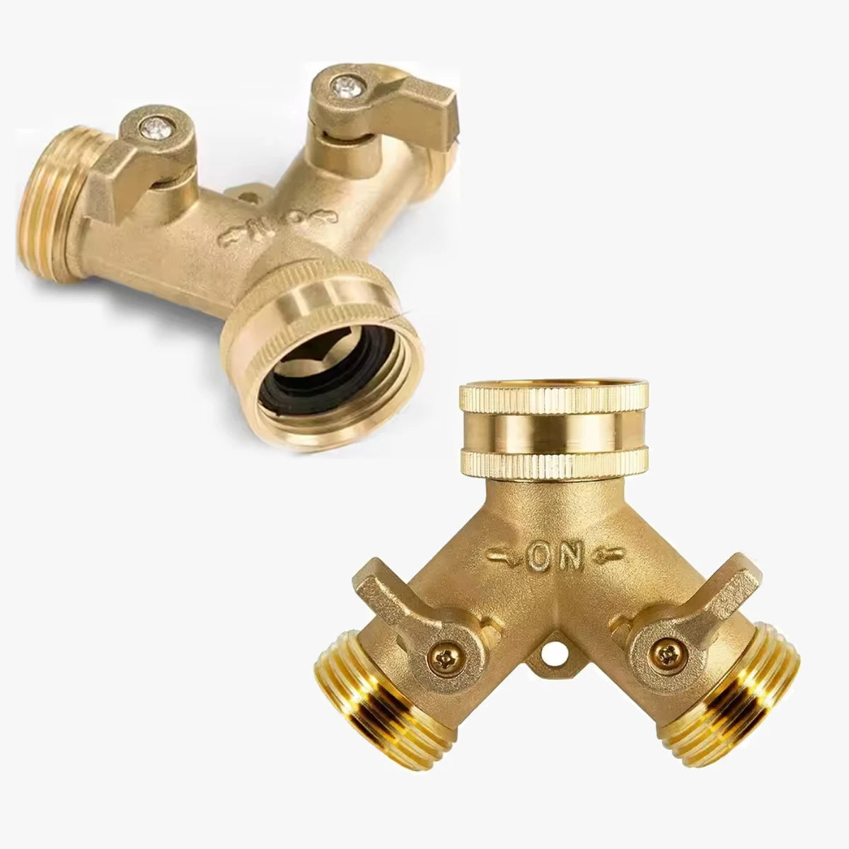 Copper Pipe Connection Brass Faucet Tap Faucet Splitter Garden Watering Fittings Tool 3/4 Inch Connector Piping Adapter Supplies