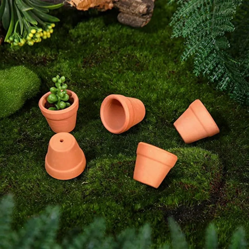 Mini Terracotta Pots with Drainage Hole, 1.3 in, 50 Pack
