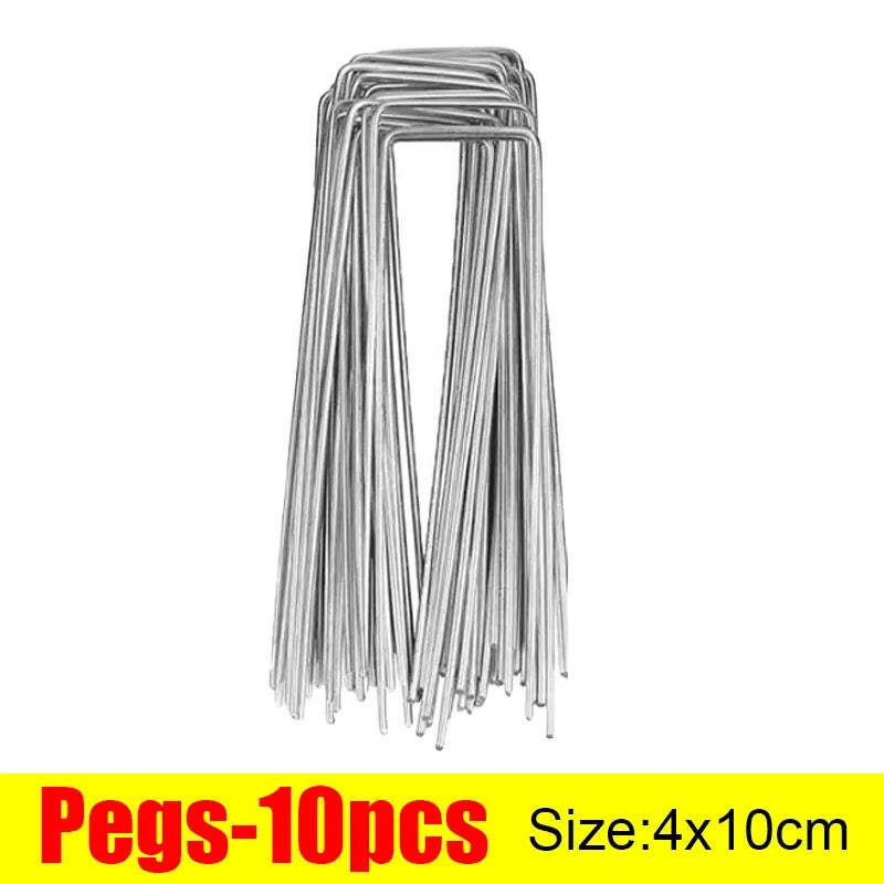 Galvanized Steel Landscape Staples with Plastic Pads, 10–100 Pack