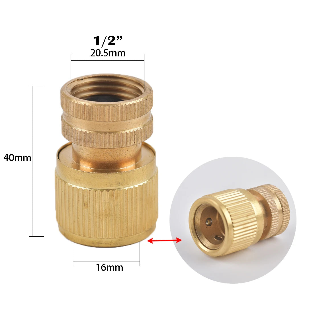 1/2 3/4"  Thread Quick Connector Brass Garden Watering Adapter Drip Irrigation Copper Hose Quick Connector Fittings 1 Pcs
