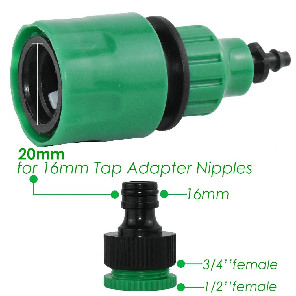 5pcs 1/4'' Water Pipe Quick Connector 4/7mm Plastic Hose Pipe Connector for Garden Drip Irrigation System Watering Equipment