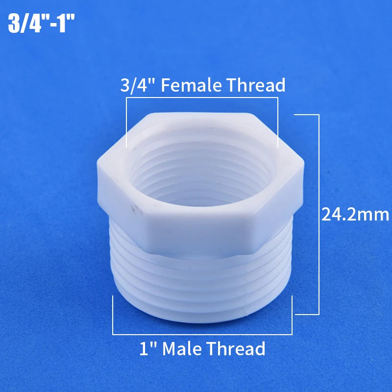 1/2" 3/4" 1" Male/Female Thread Reducer Joint Bushing Connector Garden Irrigation Water Pipe Fittings Aquarium Tank Nipple Joint