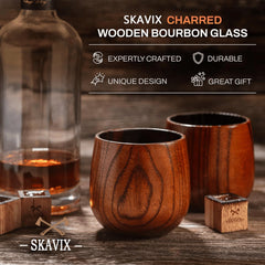 Savor Wooden Cup | Handmade, Charred Design for Bourbon