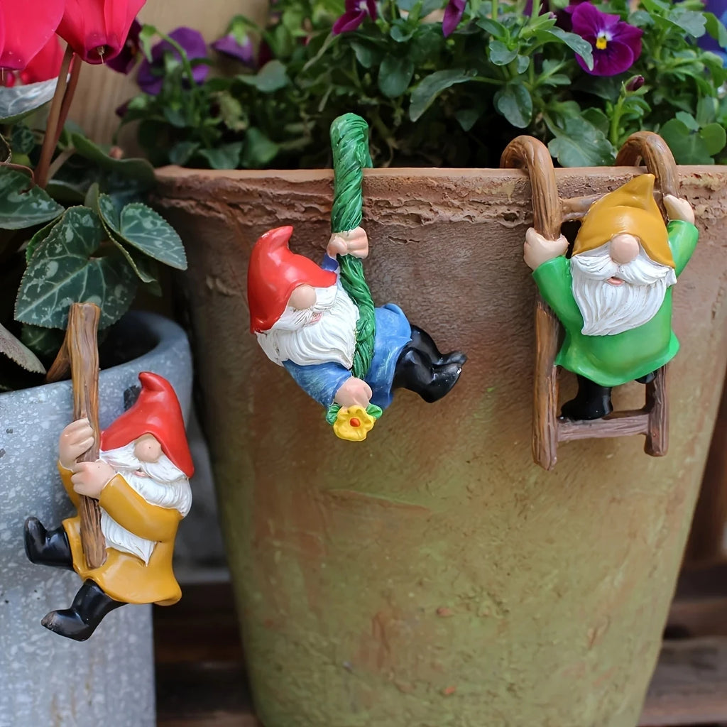 Mini Resin Dwarf Figurines for Pots and Micro Landscapes, Set of 3