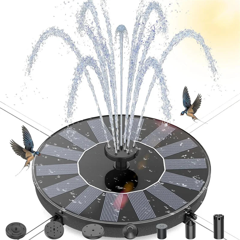 Solar Water Fountain Pool Pond Waterfall Fountain Garden Decoration Outdoor Bird Bath Solar Powered Floating Water Pump