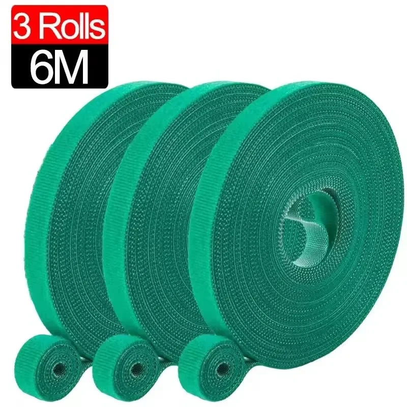 Reusable Hook-and-Loop Plant Ties, 2 m Rolls, 1–25 Pack