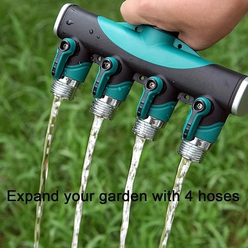 2-Way or 4-Way Hose Splitter with Shut-Off Valves, 3/4 in