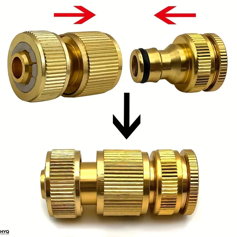 EU Standard Hose Fittings, 6 or 12 Pcs: 1/2" and 3/4" Tap Fittings with 1/2" Garden Quick Connectors
