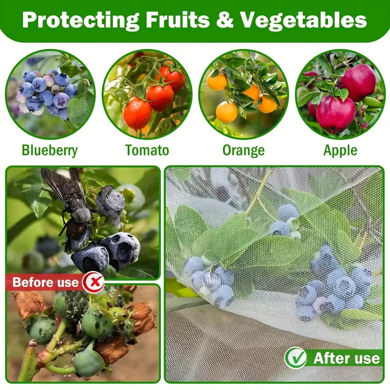 Nylon Plant Protection Netting Mesh Bag Cover for Fruit Vegetable Tree Strawberry Grapes Pest Control Anti-Bird Gardening Tools