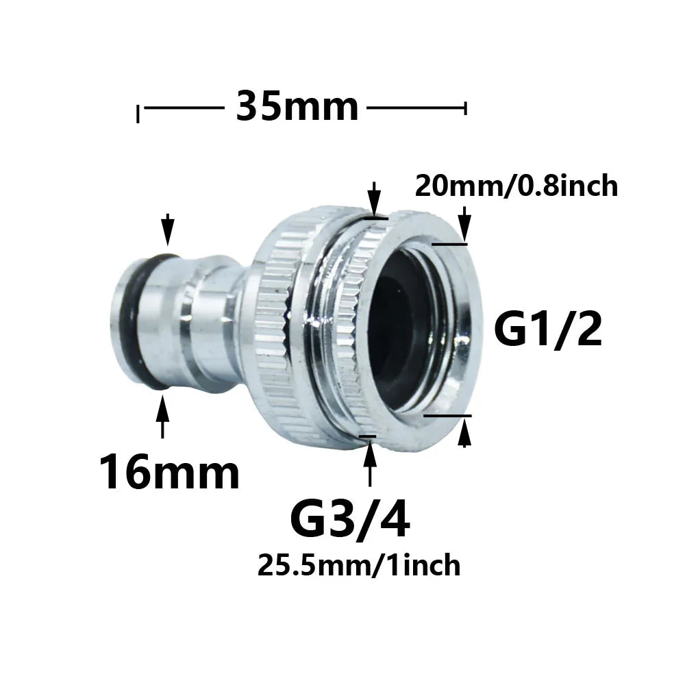 Brass 16mm Nipple Quick Connector 1/2'' 3/4'' 1'' Thread Hose Quick Connector Car Wash Garden Irrigation Water Gun Fitting