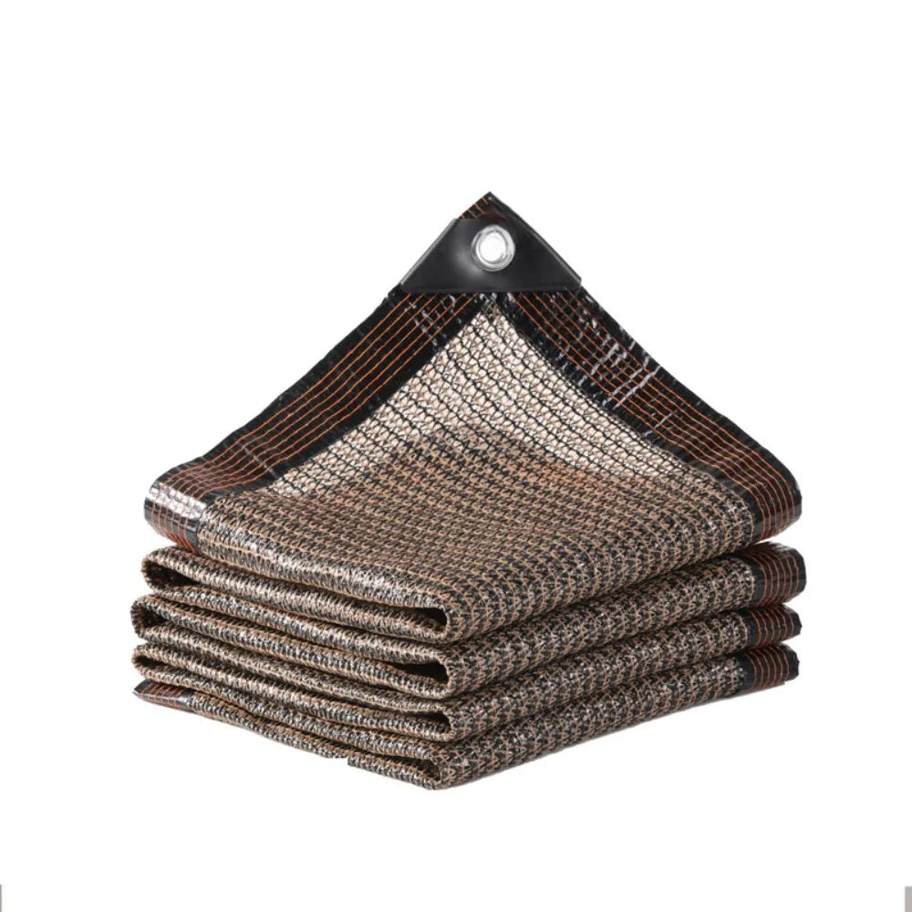 HDPE Shade Cloth with Grommets, About 90% Shade, Brown