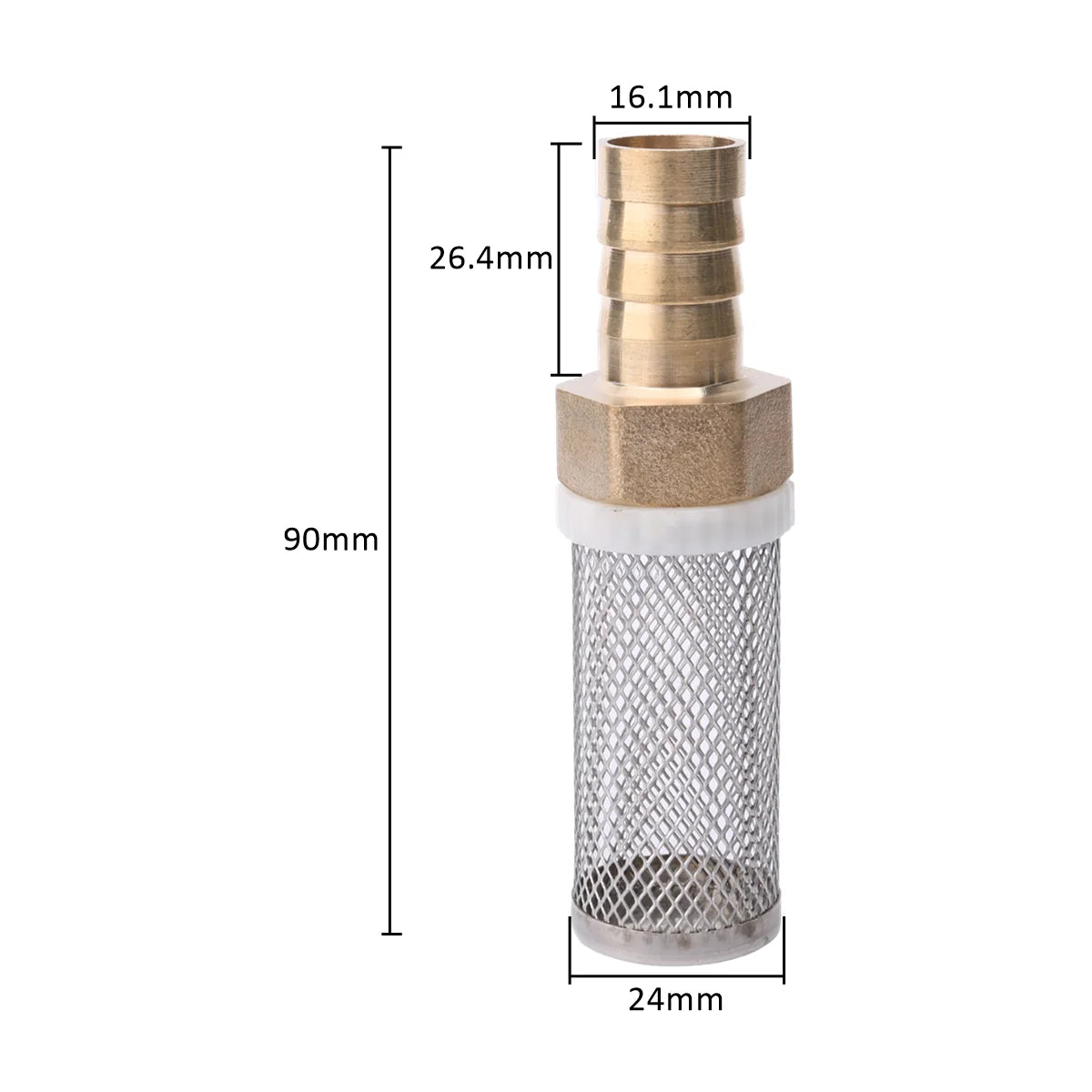 6-19mm Lengthened Stainless Steel Mesh Filter Garden Irrigation Pump Protection Hose Filter Water Cleaning Mesh Brass Filter