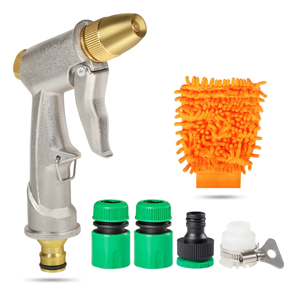 High Pressure Metal Garden Water Spray Gardening Sprayer Water Hose Jet Household Lawn Car Washing Guns Yard Watering Sprinkle