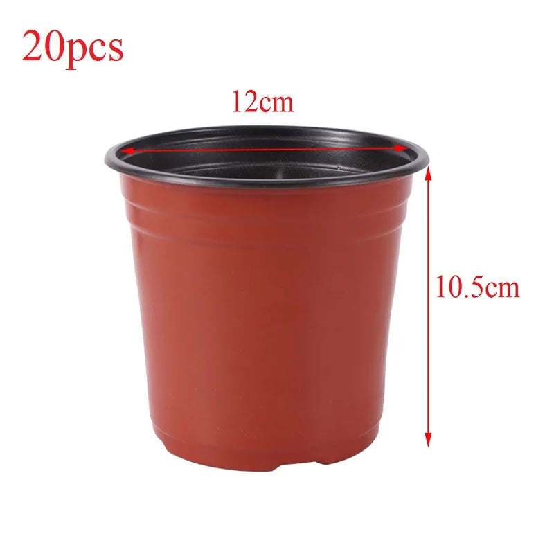 Plastic Nursery Pots with Drainage, 9, 10 or 12 cm, 20 or 50 Pack